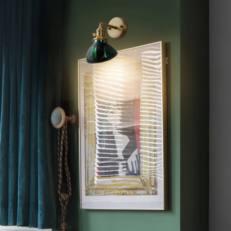 Afralia™ Nordic Glass LED Wall Sconce with Pull Chain Switch for Bedroom and Living Room