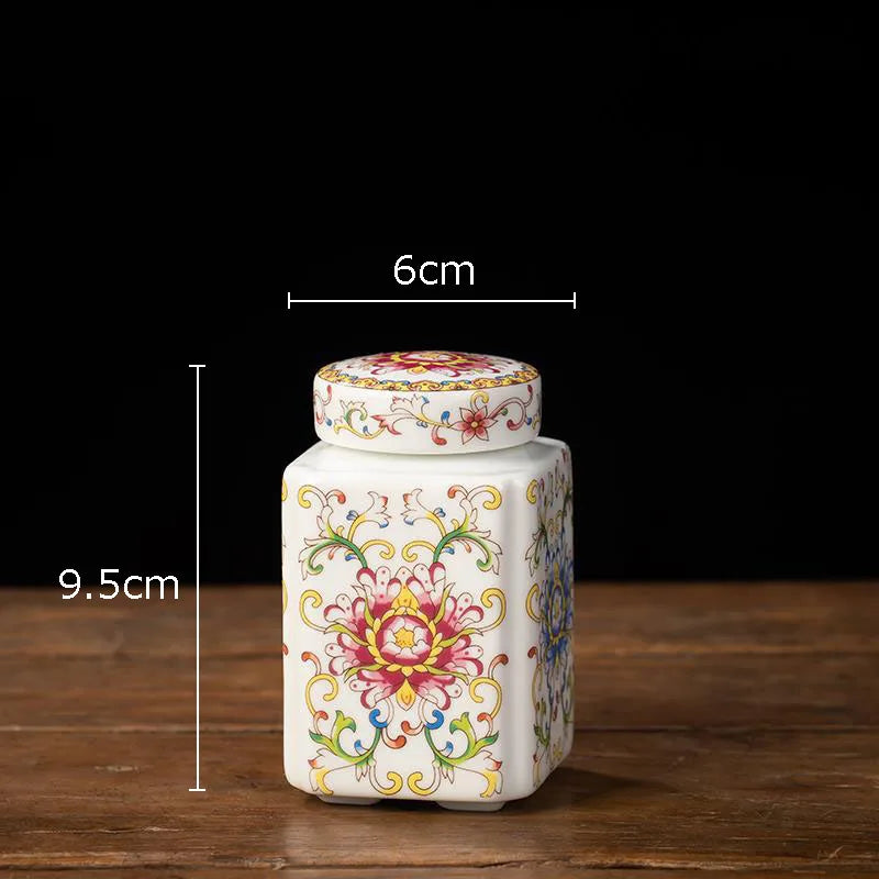 Afralia™ Blue White Porcelain Tea Canister Organizer Box Coffee Container Caddy Jar