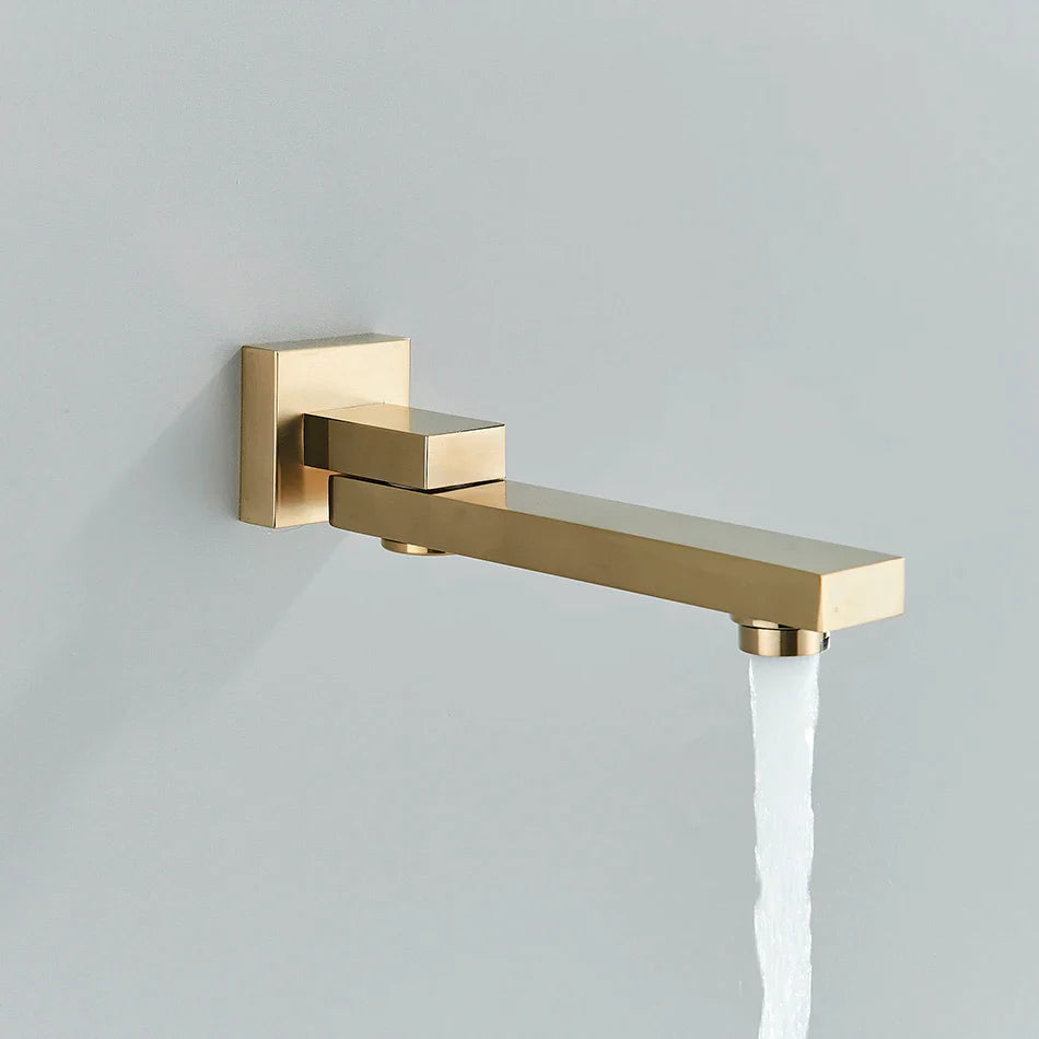 Afralia™ Brass Chrome/Black Bronze Swivel Shower Faucet Spout Wall Mount Bathroom Accessory