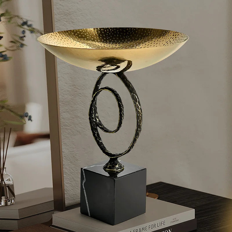 Afralia™ Gold Metal Fruit Bowl Tray for Modern Luxury Home Decor