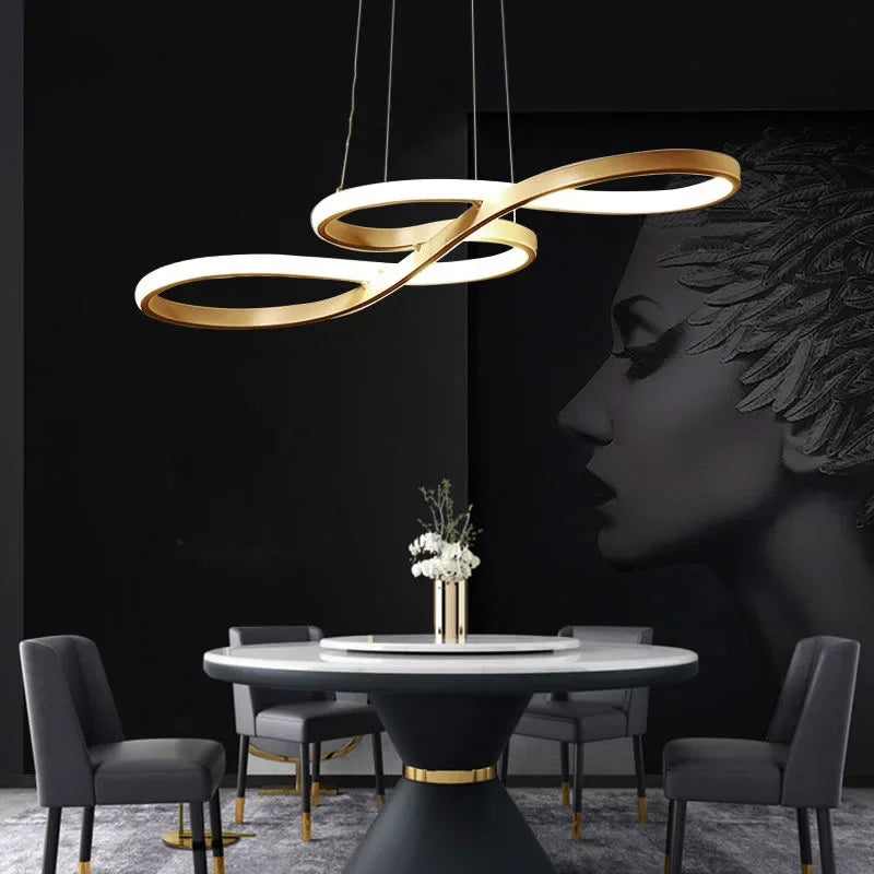 Afralia™ Special-shaped LED Pendant Chandelier for Nordic Dining Living Bedroom Kitchen