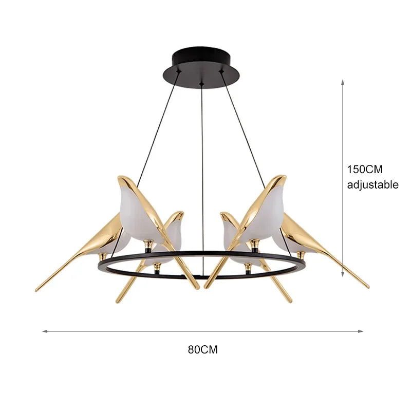 Afralia™ Modern Bird LED Hanging Chandelier Pendant Light Fixture for Home Decor and Lighting