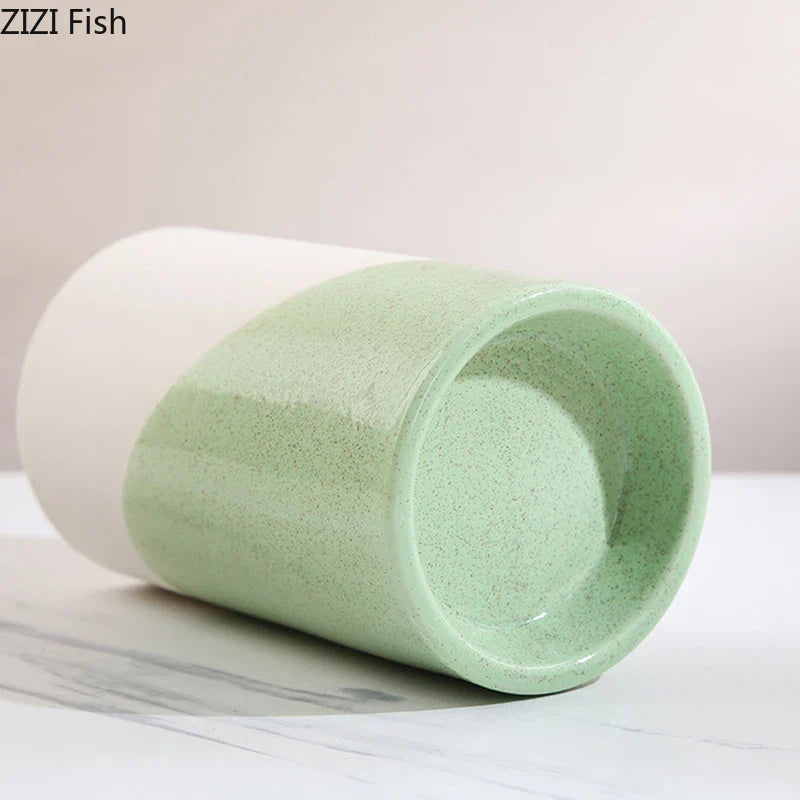 Afralia™ Green Cylinder Candle Holder Set for Romantic Home Decor