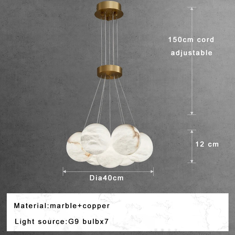 Afralia™ Marble Vains Ceiling Pendant Lights Luxe Home Decor Villa Duplex Lighting
