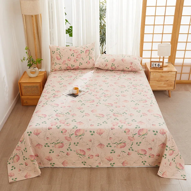 Afralia™ Cartoon Printed Cotton Bedspread | Queen King | Durable Coarse Cloth | All Seasons