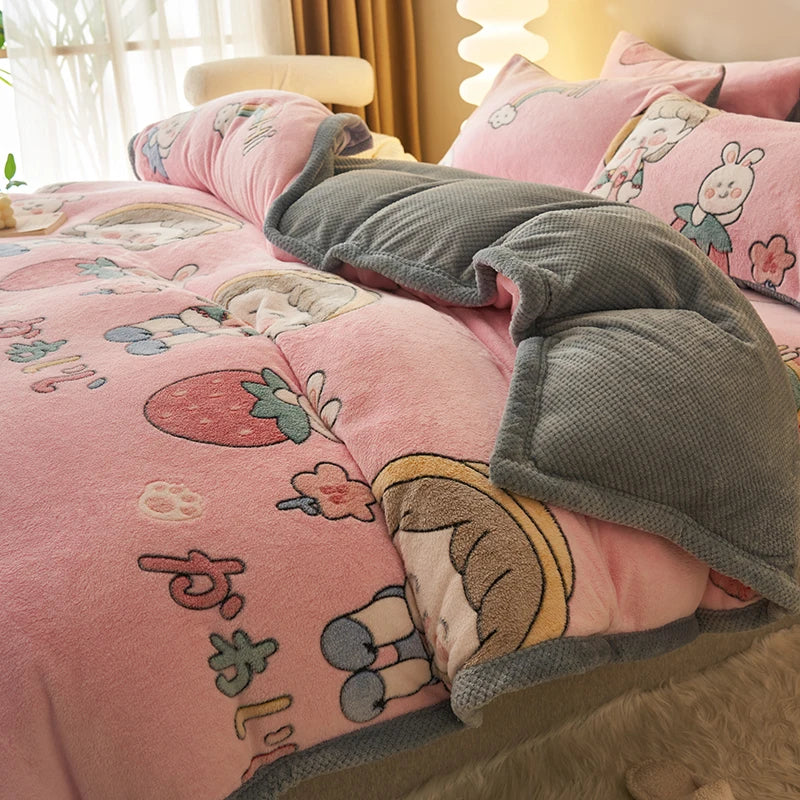 Afralia™ Dual-Layer Winter Velvet Duvet Cover - Soft & Warm Double-Sided Quilt Blanket