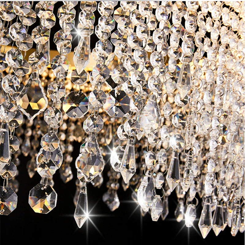 Afralia™ Crystal Water Curtain Pendant Chandelier - Luxury LED Lighting for Home, Hotel, and More