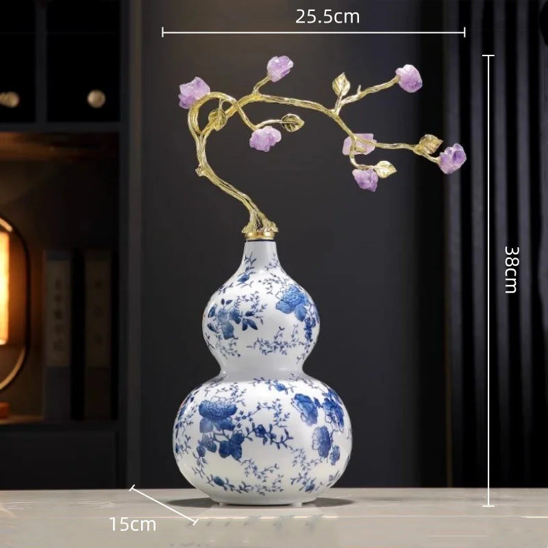 Afralia™ Gourd Ornament Ceramic Handicrafts Home Decor Accessories