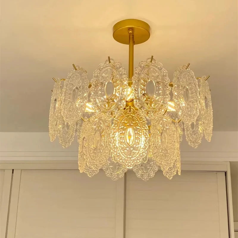 Afralia™ Luxury Crystal Glass Chandelier Lights for Bedroom Living Dining Room