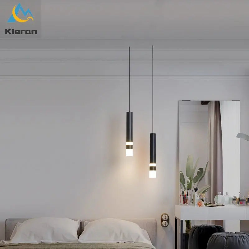 Afralia™ Modern Minimalist LED Cylinder Chandelier for Restaurant, Bar, Living Room, Bedroom