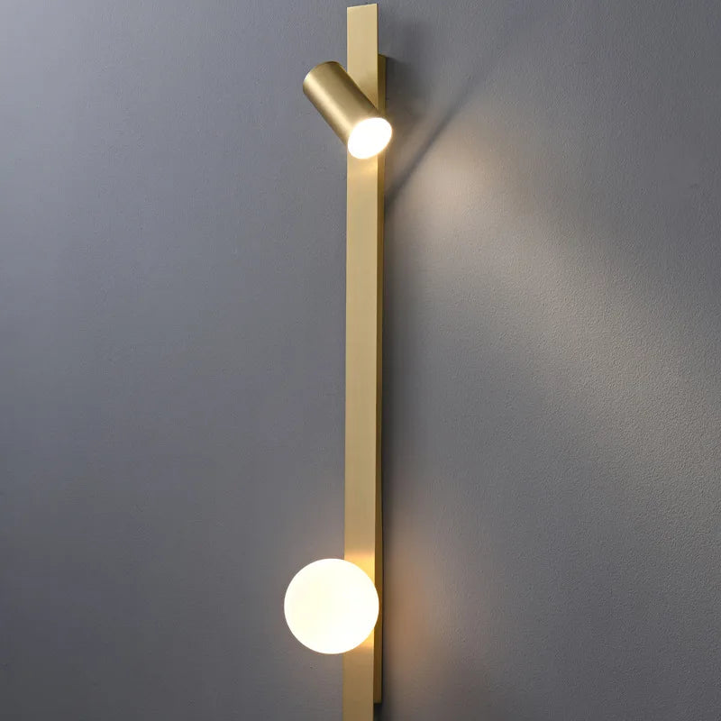 Afralia™ Nordic Copper LED Wall Lamp for Customized Hotel Living Room Aesthetic