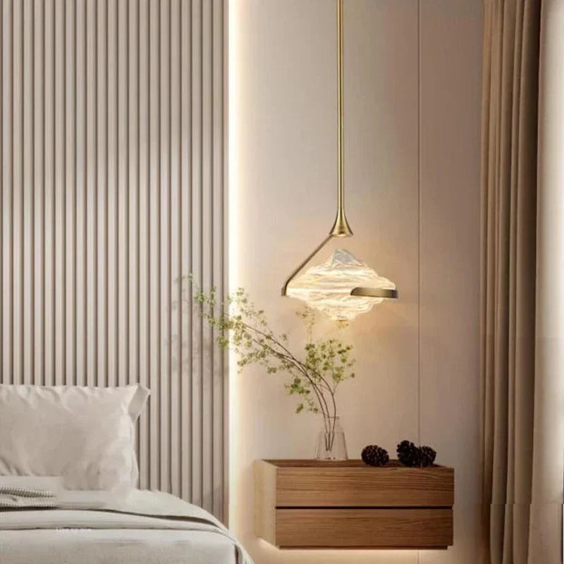 Afralia™ Gold LED Pendant Lamp: Modern Luxury Style for Bedroom, Living Room, Dining Room