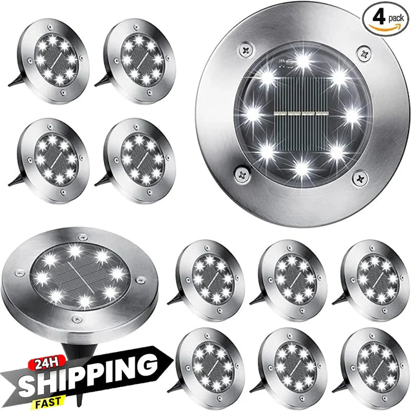 Afralia™ Solar Disk Light: Outdoor Garden LED Spotlight for Deck, Underground, or Buried Use