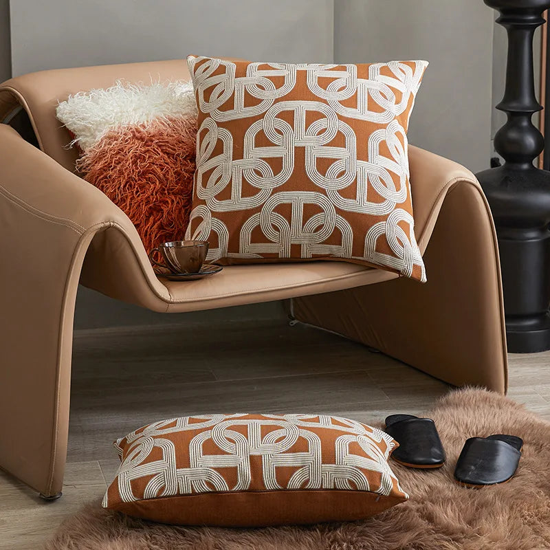 Luxury Geometric Jacquard Pillow Covers by Afralia™ for Stylish Home Decor