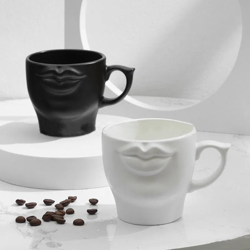 Afralia™ Ceramic Butt Cup: 250ml Creative Face Mug, Heat Resistant Tea Coffee Cup