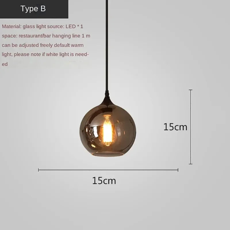 Afralia™ LED Glass Pendant Chandelier for Kitchen Dining Bar Décor