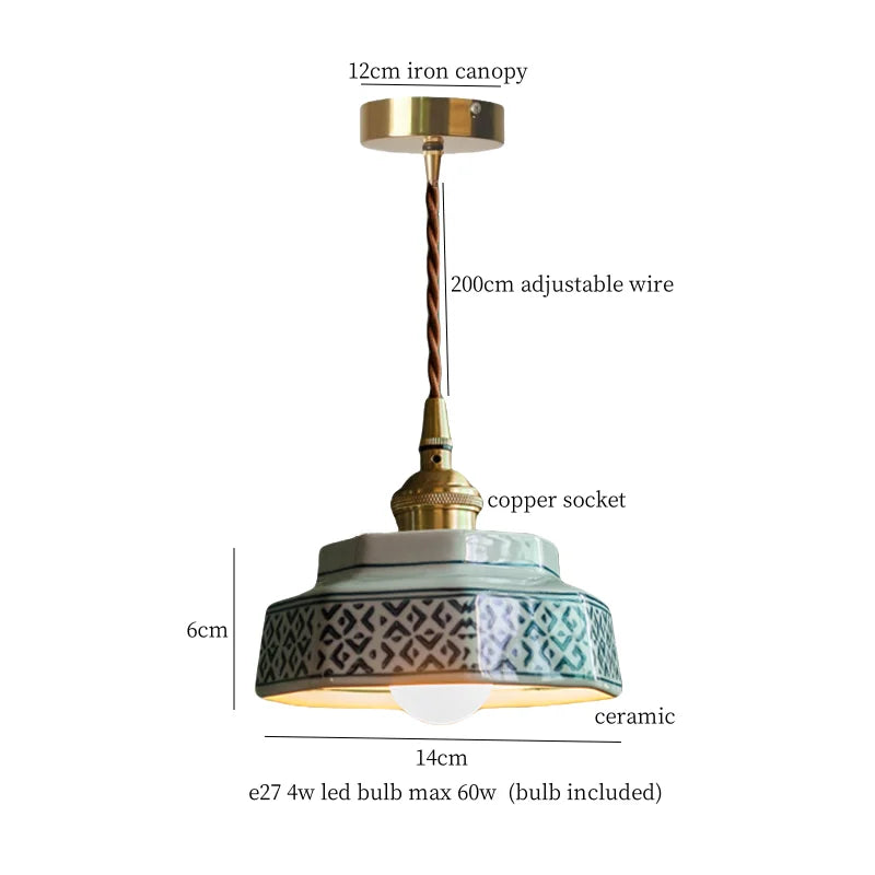 Afralia™ Ceramic LED Hanging Lamp for Home Decor and Lighting