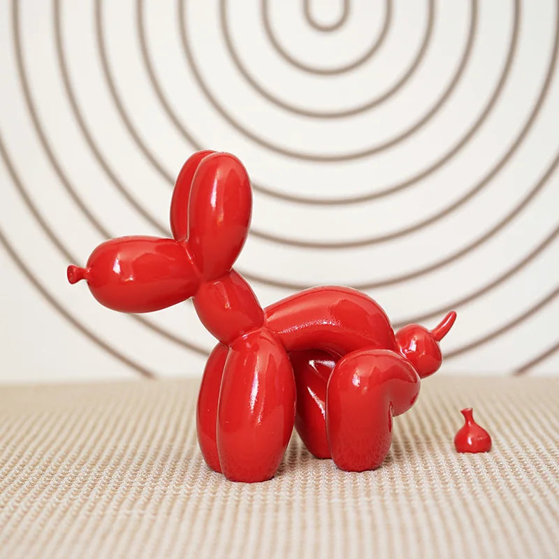 Afralia™ Balloon Dog Sculpture: Funny Puppy Resin Craft for Home Decor