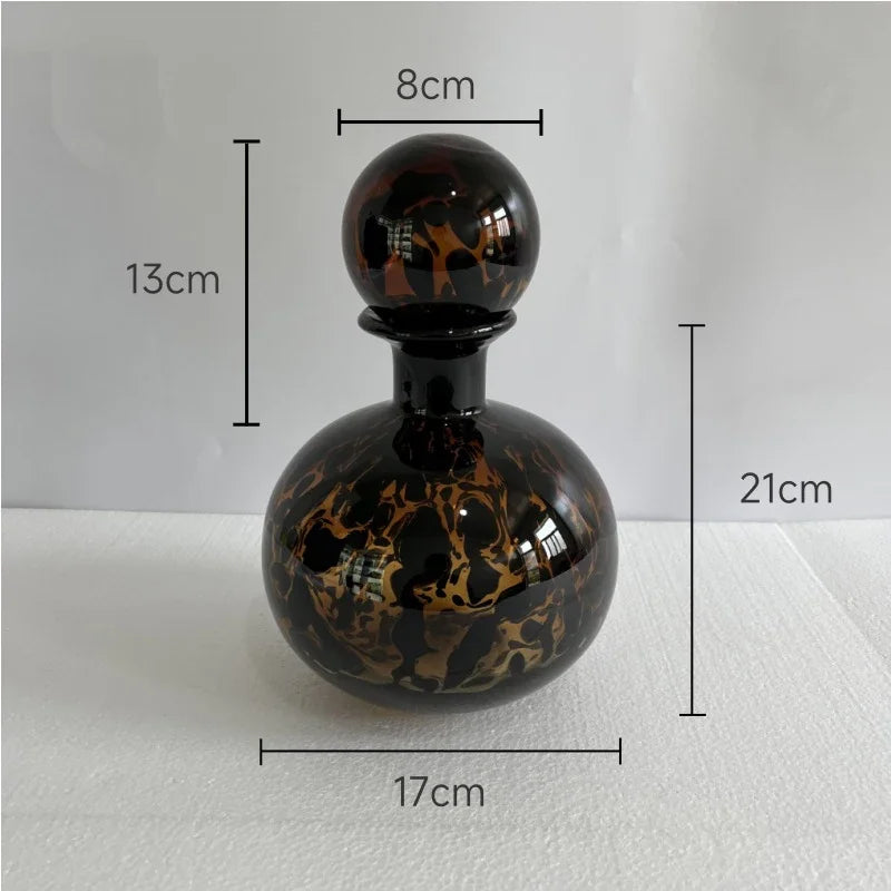 Afralia™ Leopard Texture Glass Vase: Modern Floral Vase for Chic Room Decor