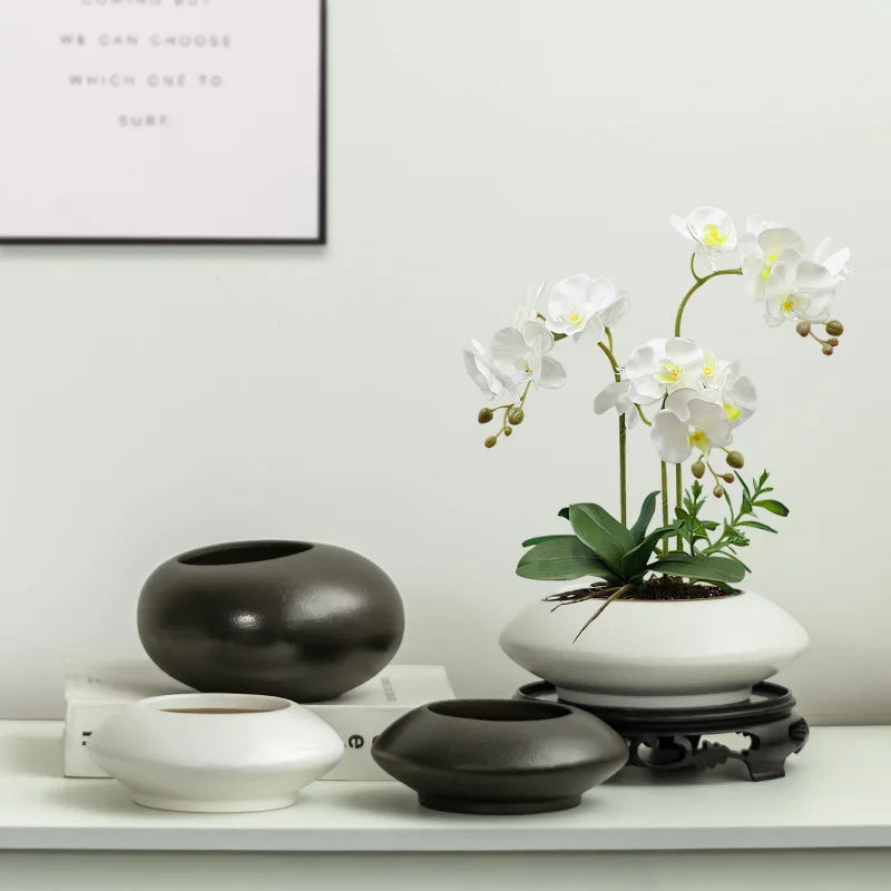 Afralia™ Pebble Flowerpot Geometry Plant Vase Succulent Basin – Balcony Decor Plant Accessories