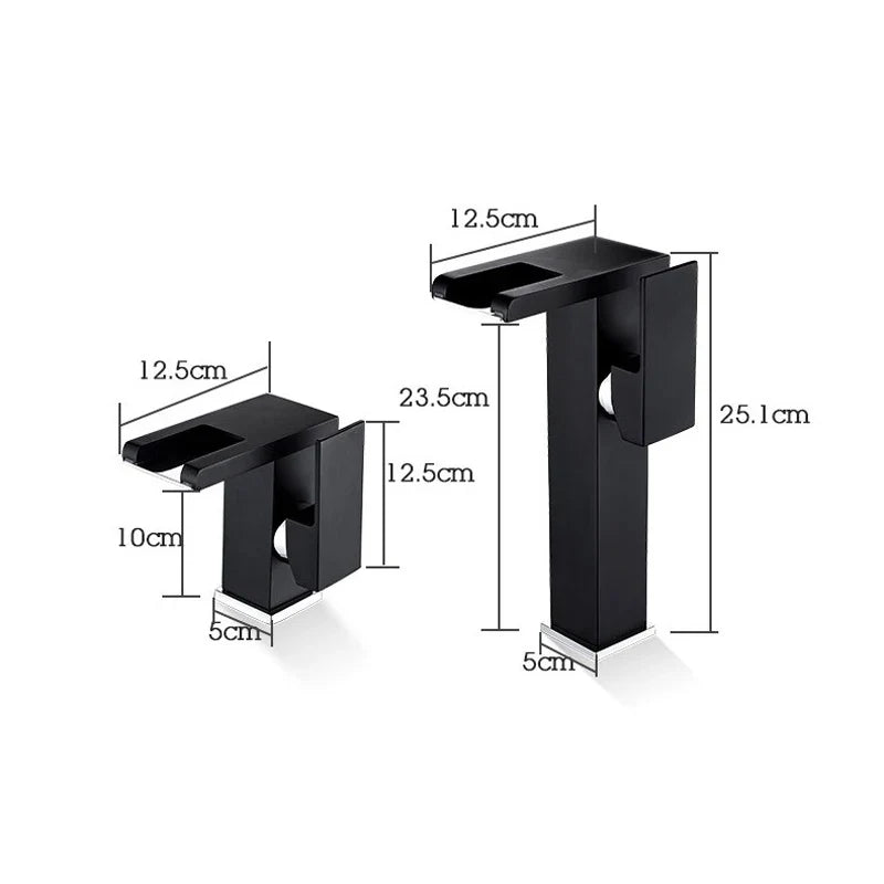 Afralia™ LED Waterfall Basin Faucet Brass Temperature Colors Change Mixer Tap