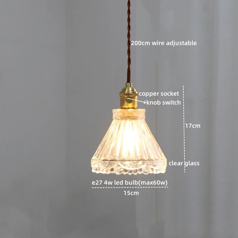 Afralia™ Copper Glass LED Pendant Light for Modern Home Decor
