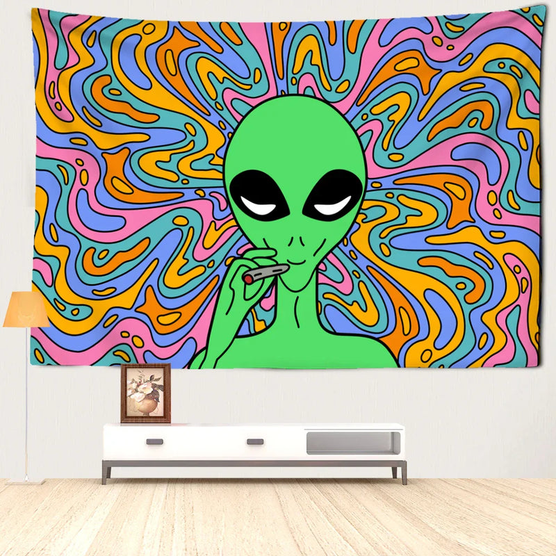 Afralia™ Psychedelic Alien Tapestry Wall Hanging Abstract Hippie Boho Dorm Home Decor