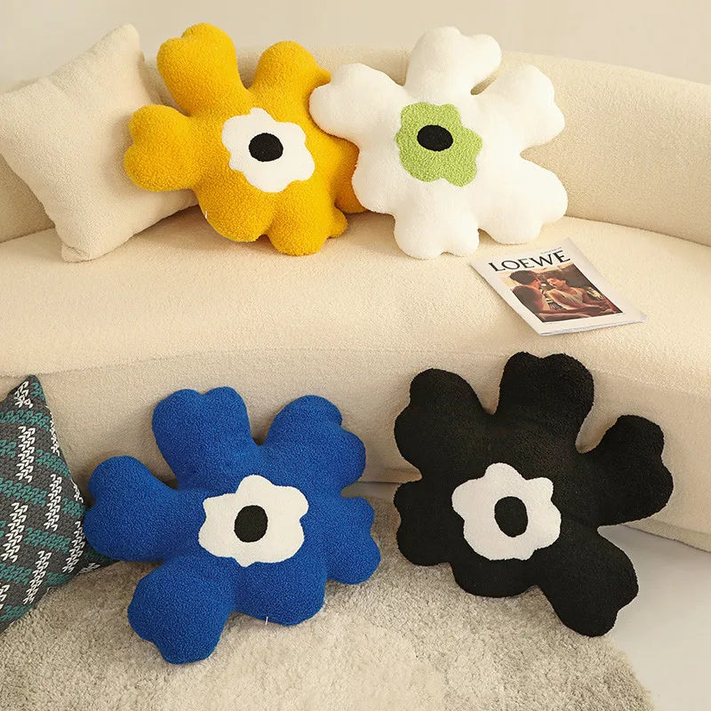 Afralia™ 3D Flower Shaped Decorative Throw Pillow for Home Sofa Chair