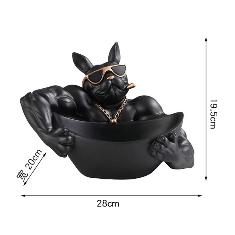 Afralia™ Cool Dog Resin Statue Sculpture Home Decor Gift