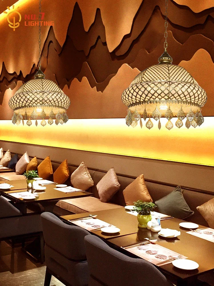 Afralia™ Vintage Iron Art Pendant Lights LED E27 Exotic Modern Fixtures for Restaurant Bedroom