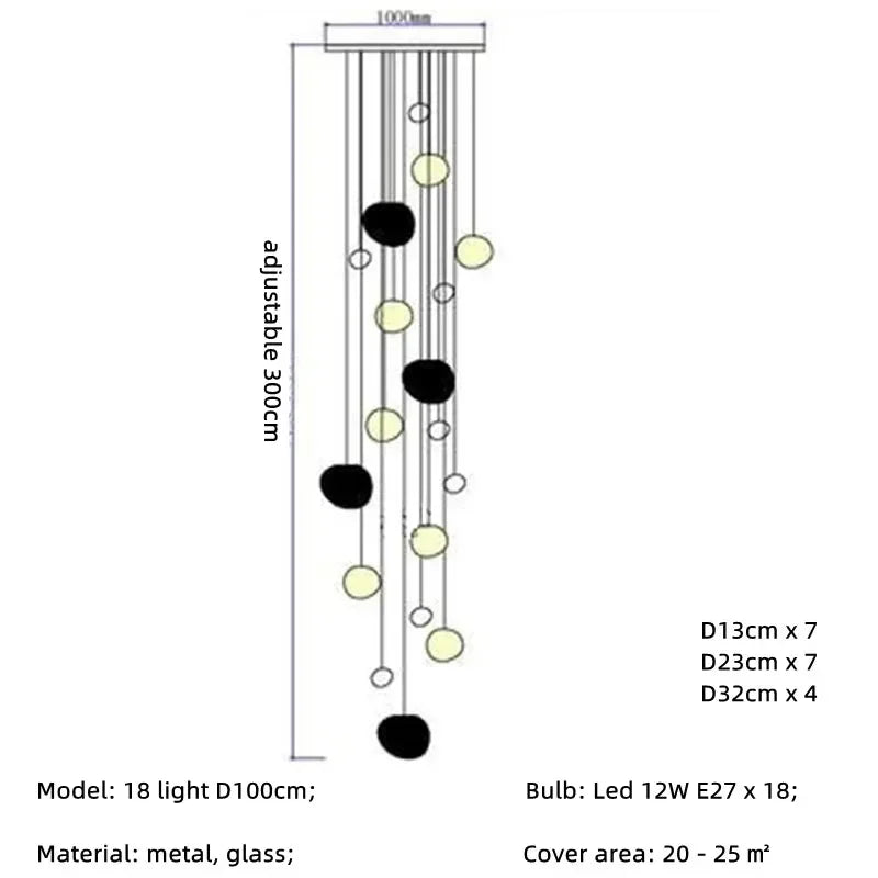 Afralia™ Nordic Villa White Glass Pendant Lights Led Chandelier - Modern Simple Suspend Lamp