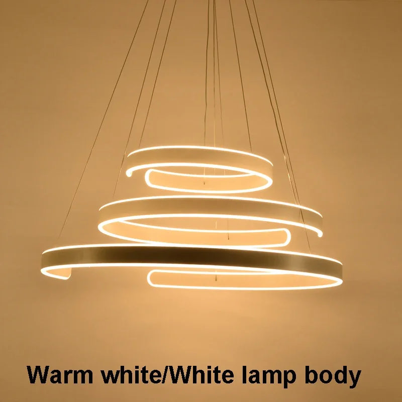 Afralia™ Circle Rings Acrylic Aluminum LED Ceiling Lamp