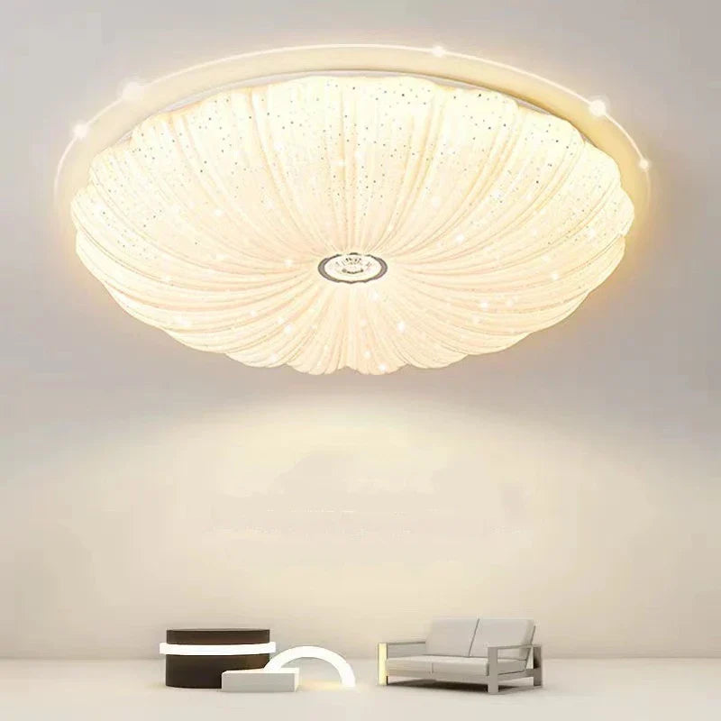 Afralia™ Round Pumpkin Ceiling Chandelier: Nordic Style LED Lighting for Living Room, Kitchen, and Restaurant