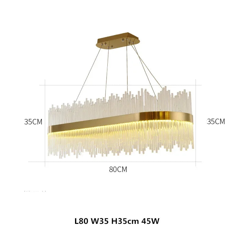 Afralia™ Modern Luxury Glass LED Pendant Light Chandelier