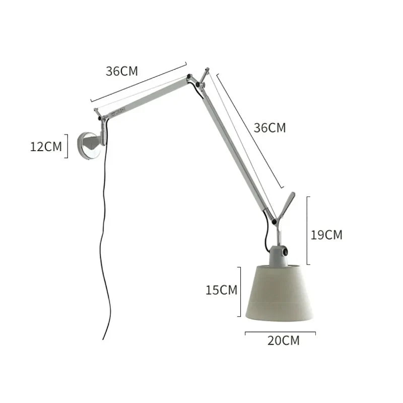 Afralia™ Modern Swing Arm Wall Lamp: Telescopic, Revolving, Black/White for Bedroom, Study, Reading