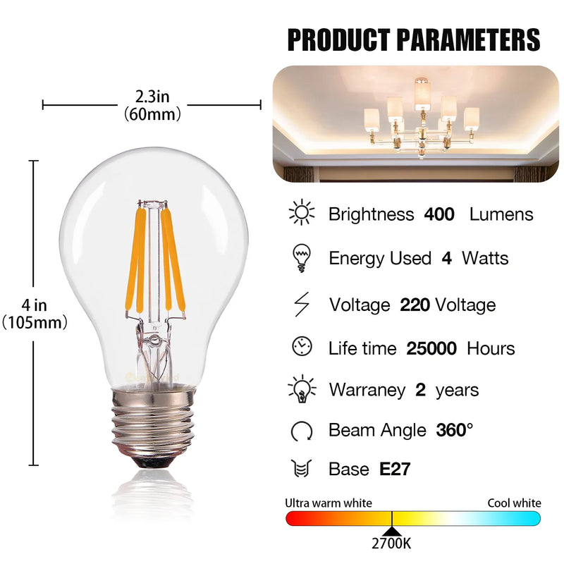 Afralia™ Edison Led Bulbs 4W-10W E27 220V Warm White Retro Light Bulbs