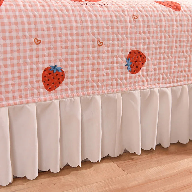 Afralia™ Princess Chiffon Printed King Size Bedspread, Quilted Cotton Bed Cover