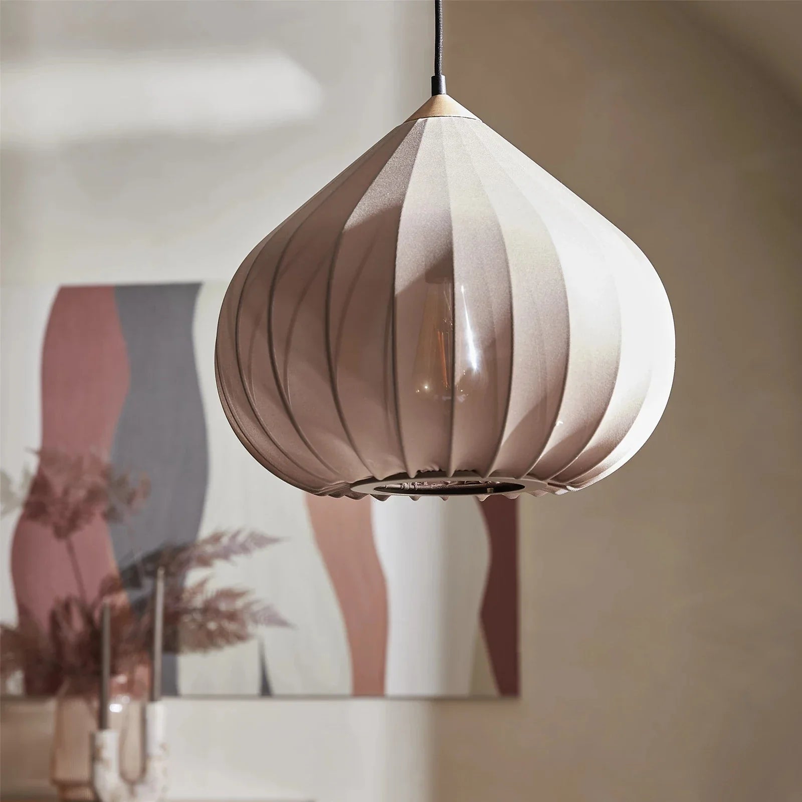 Afralia™ Wabi Sabi Fabric Chandelier: Nordic Minimalist Design, LED Pendant Lamp for Dining Room