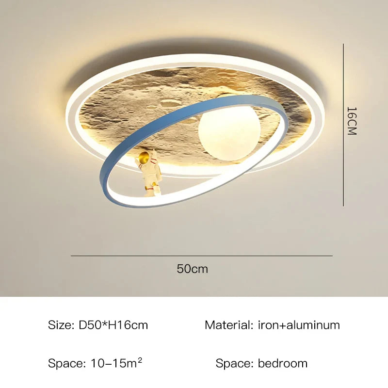 Afralia™ Astronaut LED Chandelier: Remote Control Ceiling Pendant Light for Children's Room