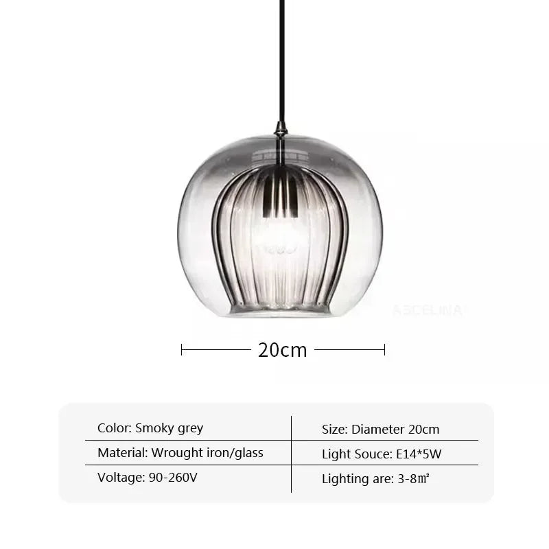 Afralia™ Nordic Glass Pendant Light LED Hanging Lamp for Home Indoor Decor