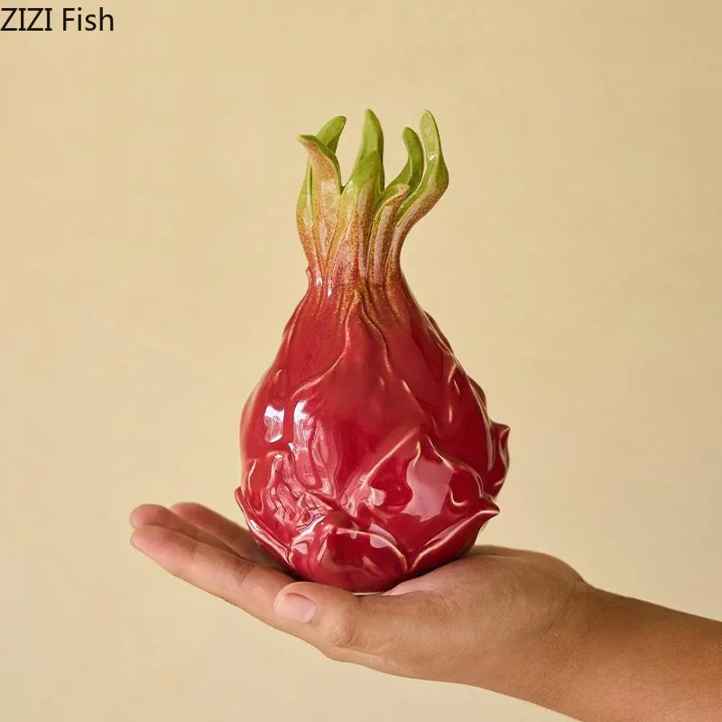 Afralia™ Pitaya Ceramic Vase for Desk Decor and Flower Arrangement