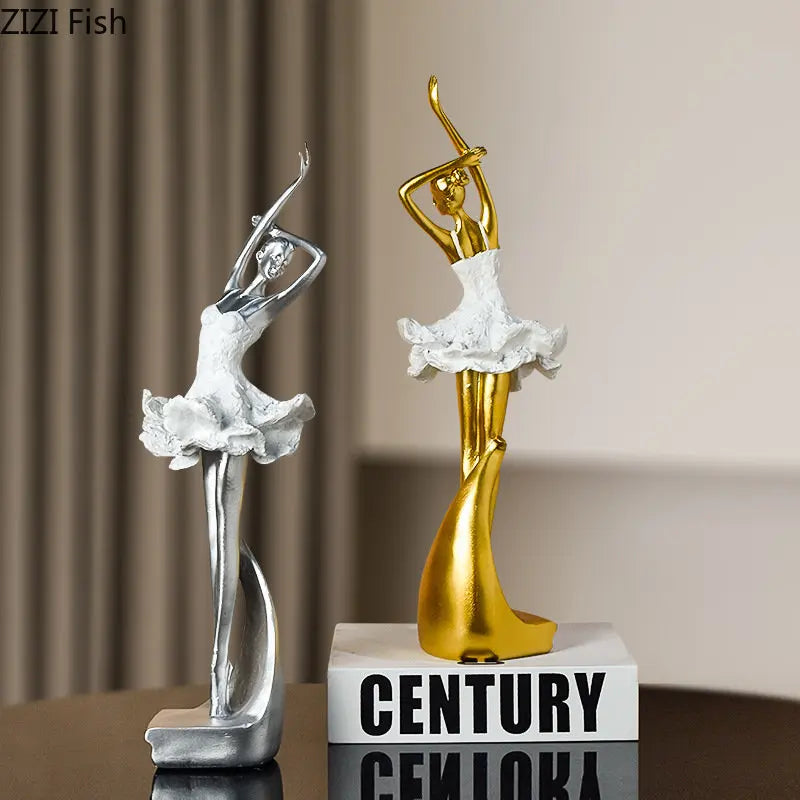 Afralia™ Ballet Dancer Resin Sculpture Desk Decoration Figure - Room Aesthetic Décor