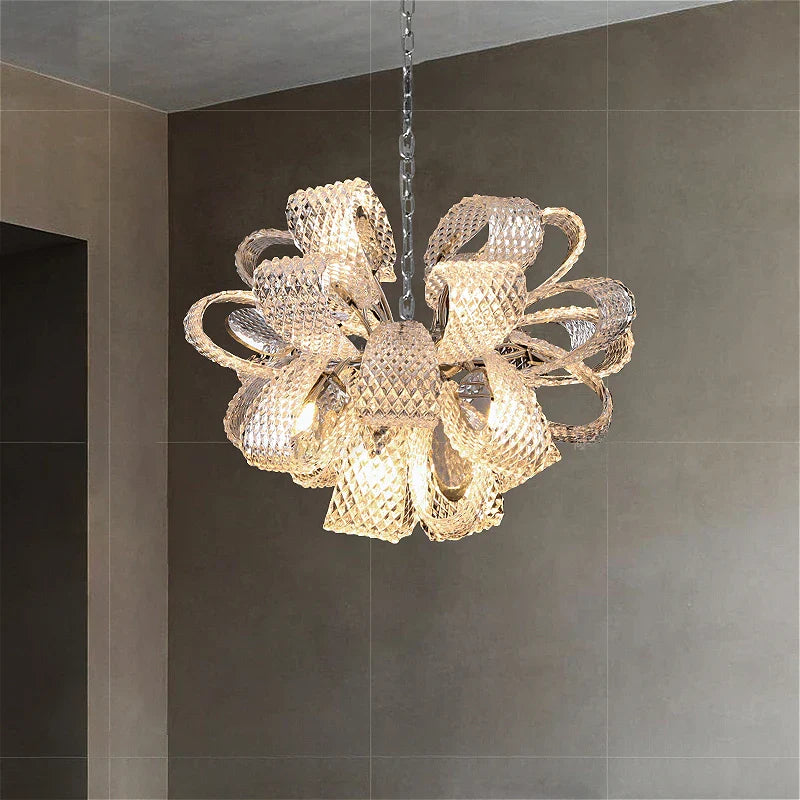 Afralia™ Luxury Villa Crystal Glass Chandelier - Designer French Art Light for Living Room