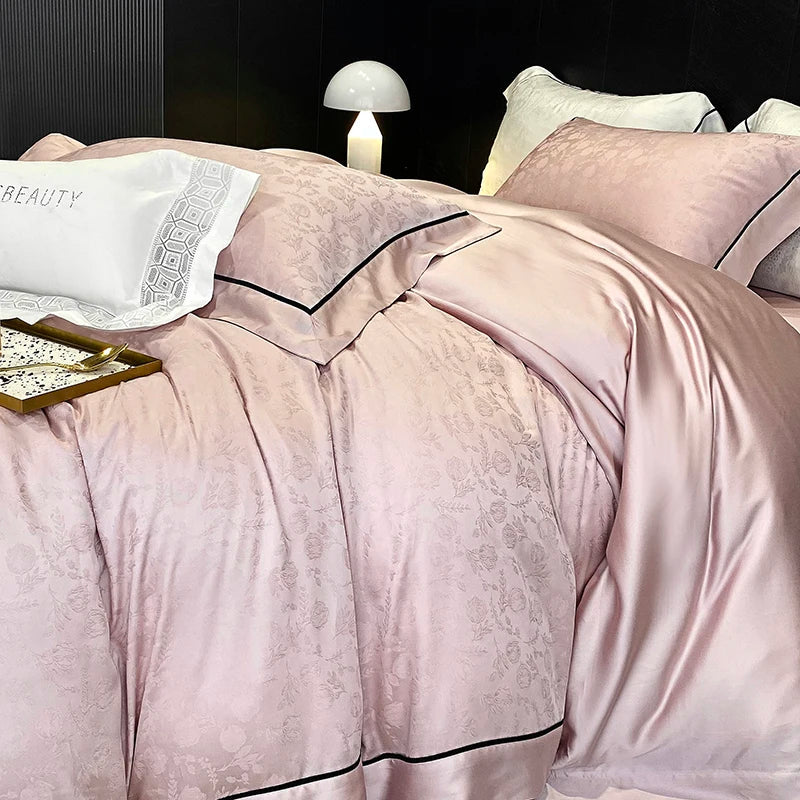 Afralia™ Soft Jacquard Lyocell Bedding Set, 800TC, Silky & Breathable, Natural, Skin Friendly