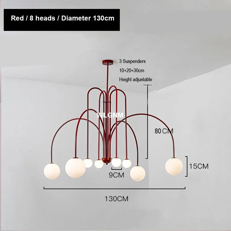 Afralia™ Glass Ball Chandelier: Modern Living Room Dining Kitchen Ceiling Light Fixtures