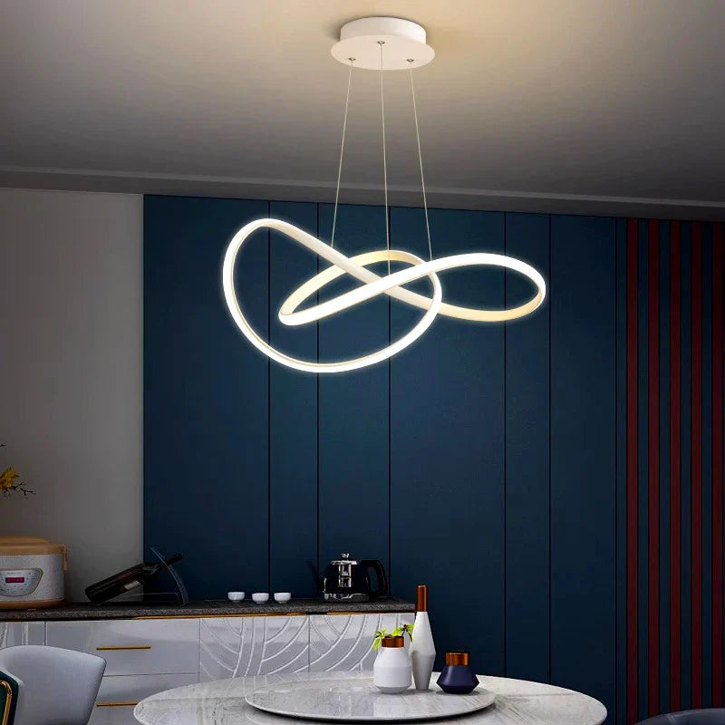 Afralia™ Modern LED Chandelier Ceiling Lamp for Simple Living Room Indoor Lighting