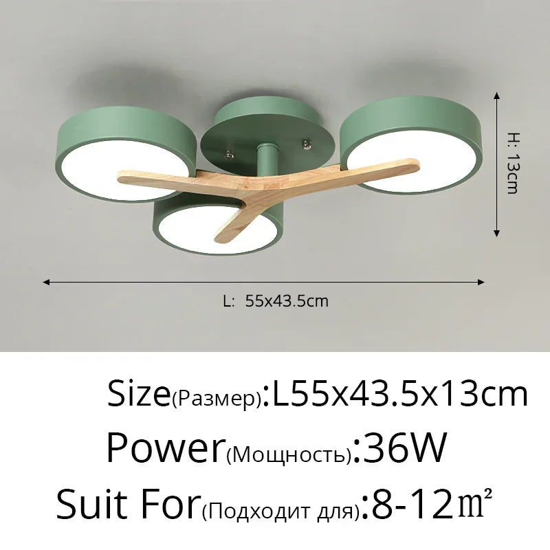 Afralia™ Nordic Wood Art LED Chandelier for Modern Living Room Decor