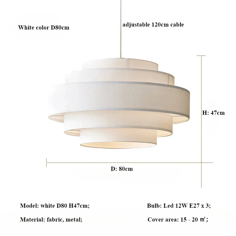 Afralia™ Minimalist Fabric Pendant Chandelier for Bedroom and Bar - LED Ceiling Lamp