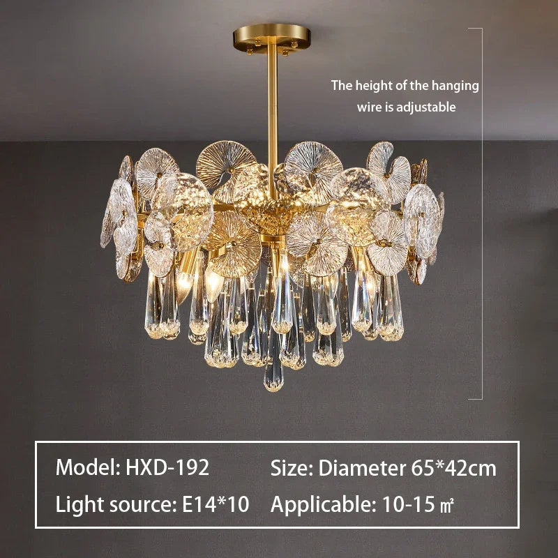 Afralia™ Crystal Chandelier: Modern Glass Pendant Lights for Living Room Dining Bedroom