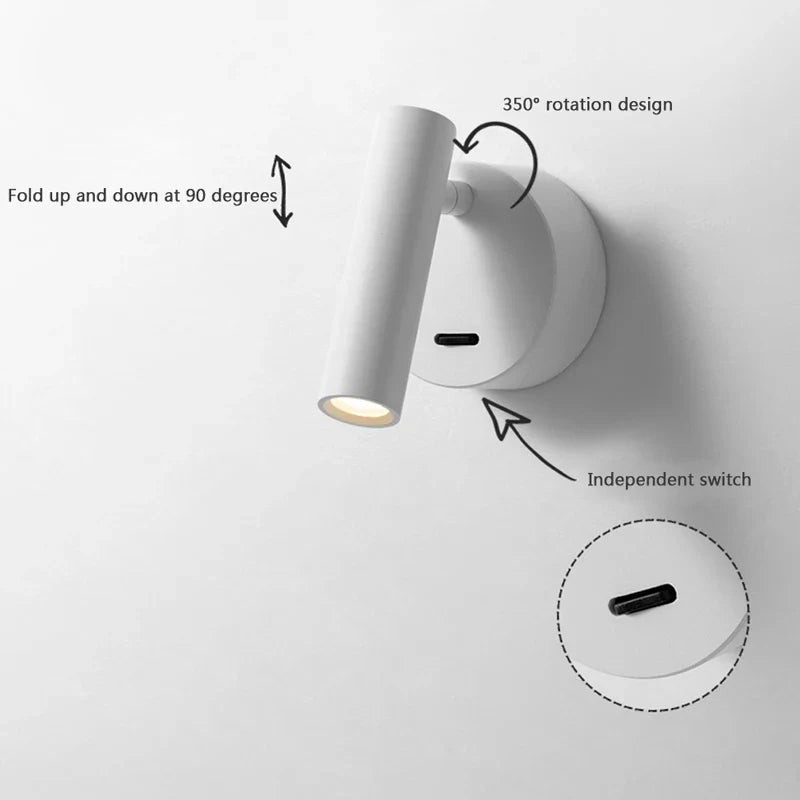 Afralia™ Minimalist LED Wall Lamp: Adjustable Rotation and Folding for Bedroom, Living Room Decoration